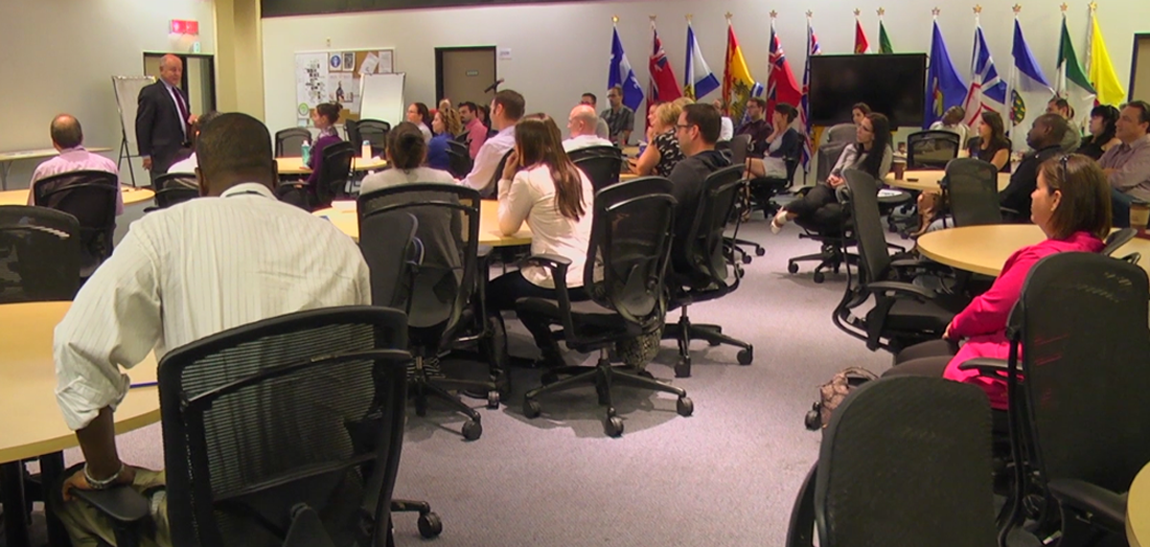 Image prise lors d'une séance de formation en salle de classe