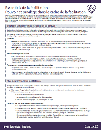 Pouvoir et privilège dans le cadre de la facilitation
