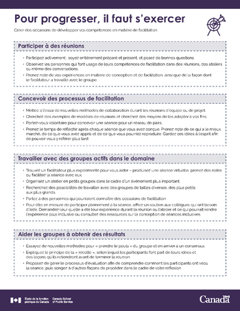 Pour progresser, il faut s'exercer